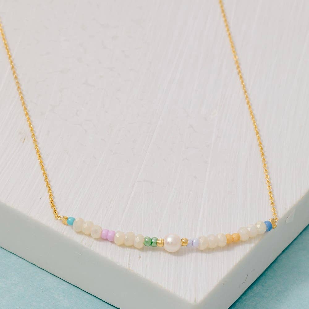 Multi Pearl Beaded Charm Necklace - Proper