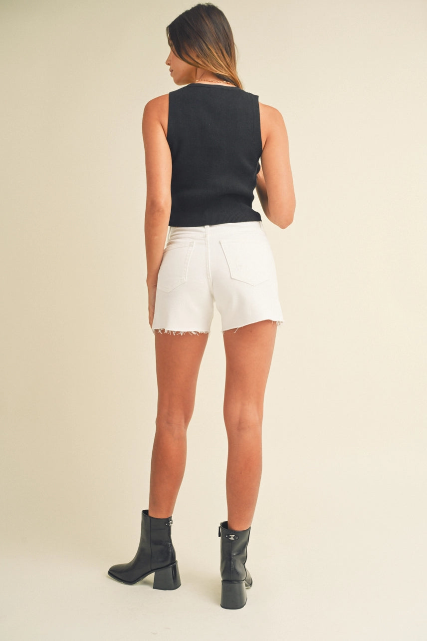 High Rise Side Slit Shorts - Proper