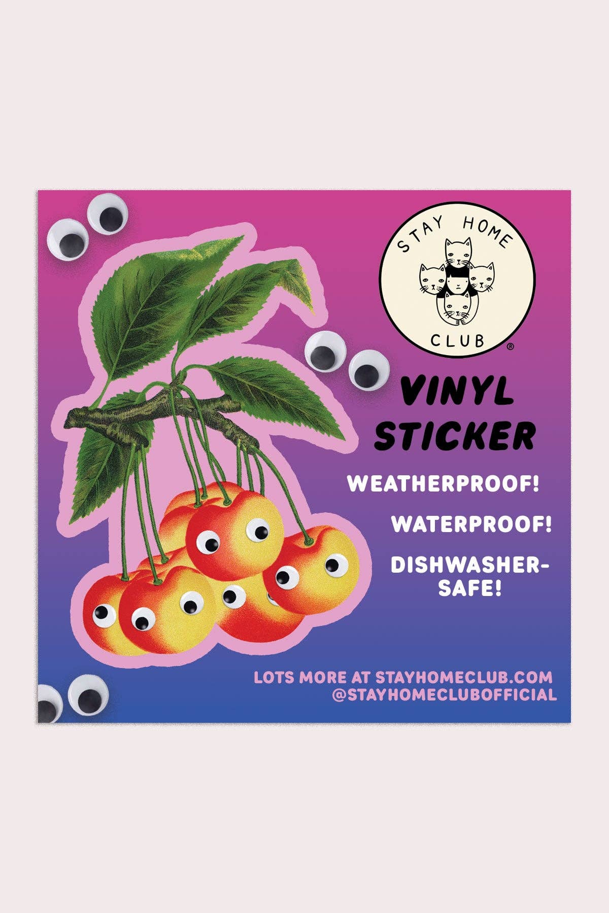 Googly Cherries Vinyl Sticker - Proper