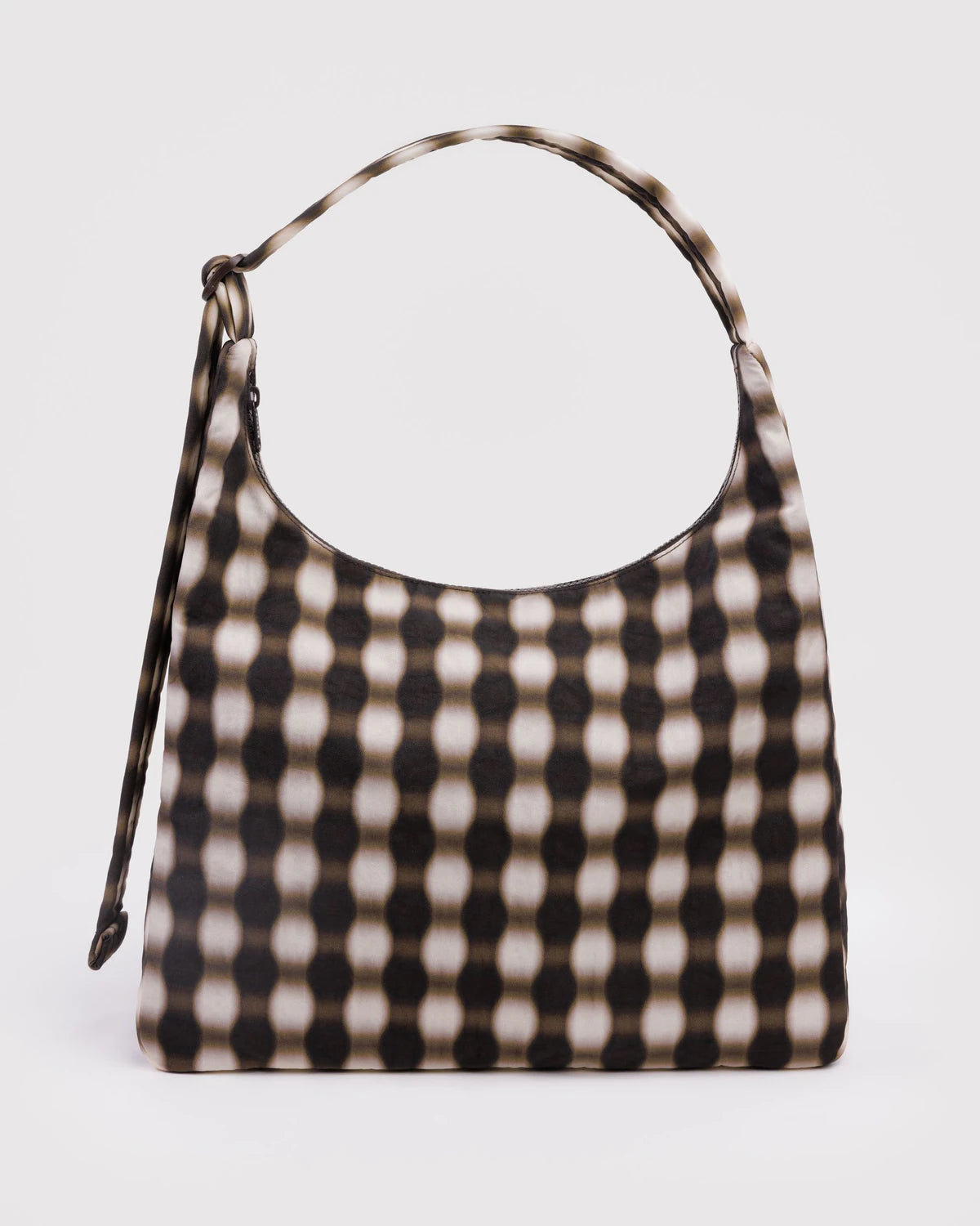 Nylon Shoulder Bag - Blurred Gingham Brown - Proper