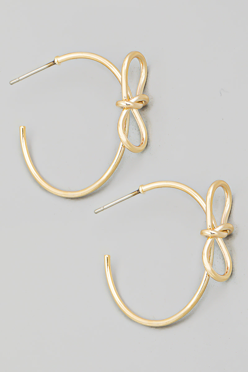 Ribbon Bow Hoop Earrings - Proper