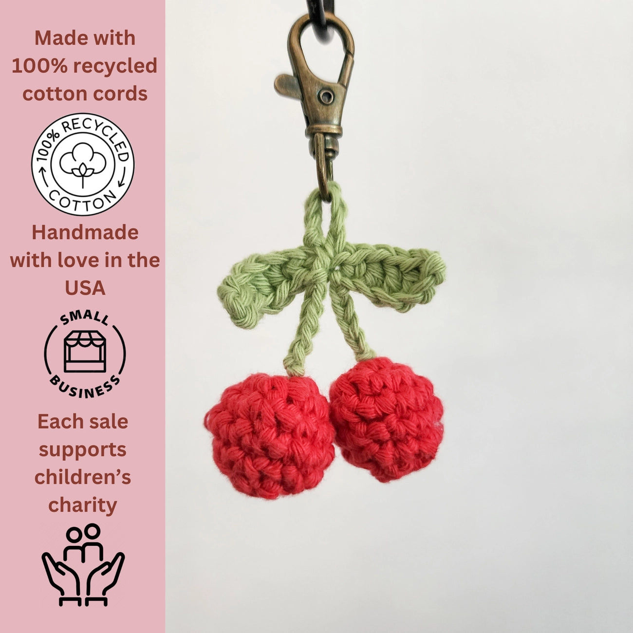 Handmade Cherry Keychain