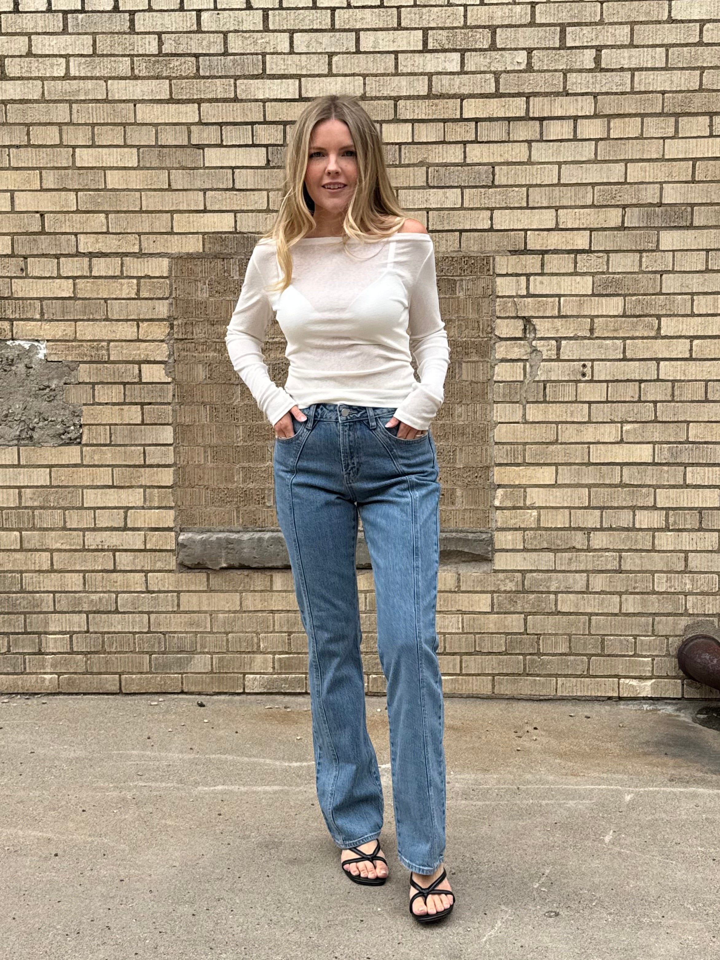 Seamed Bootcut Jeans