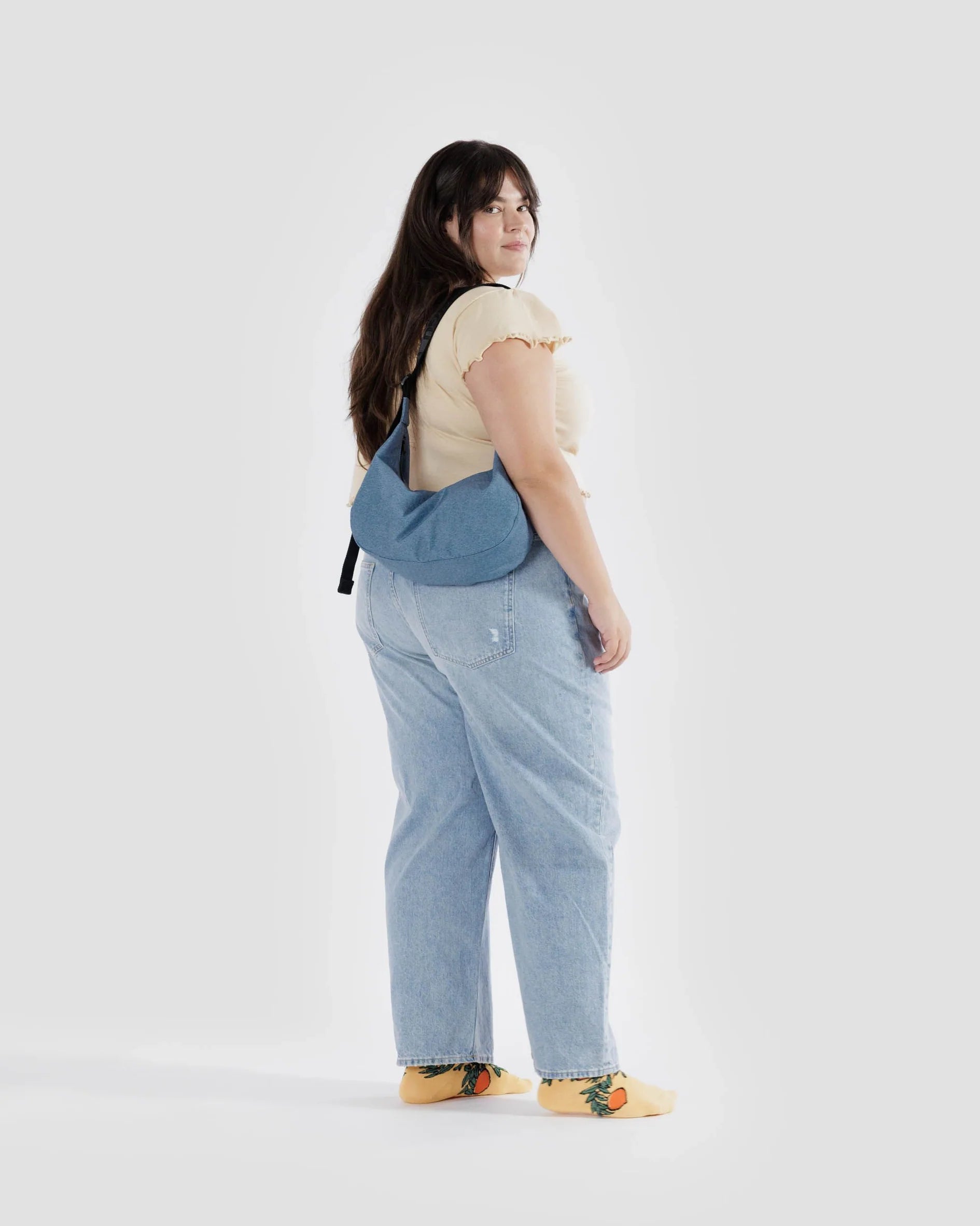 Baggu Medium Nylon Crescent Bag - Digital Denim - Proper