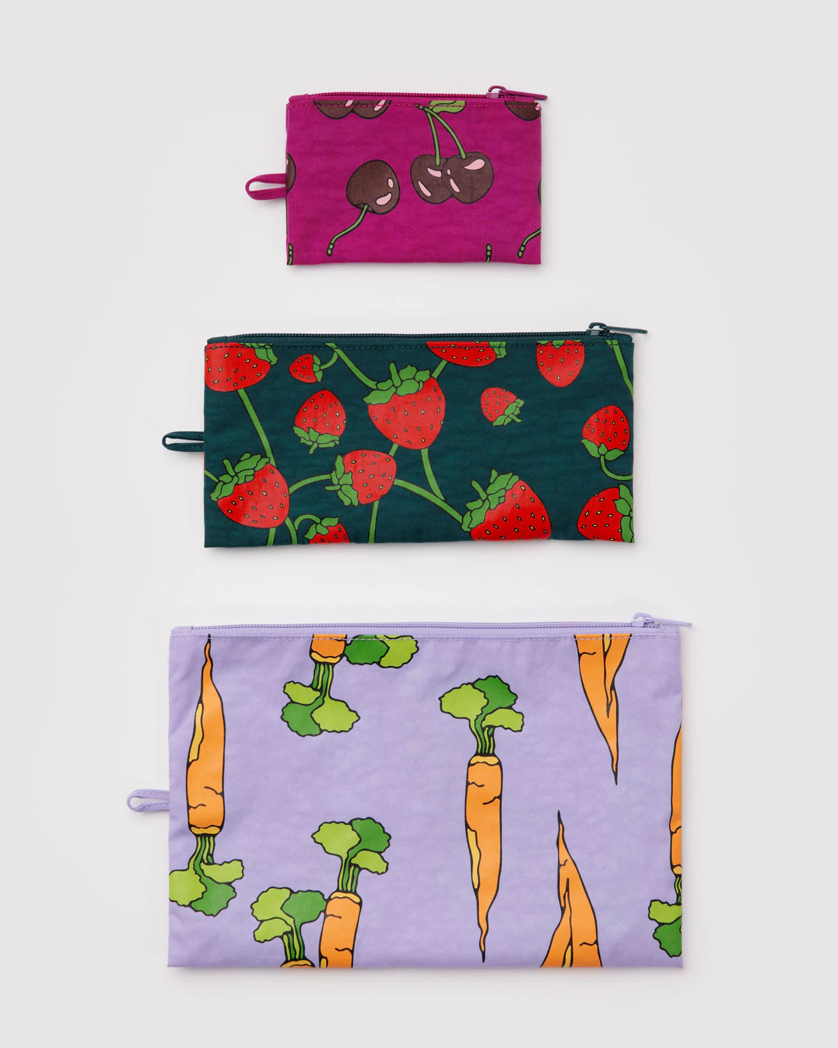 Baggu Flat Pouch Set - Carrots & Berries - Proper