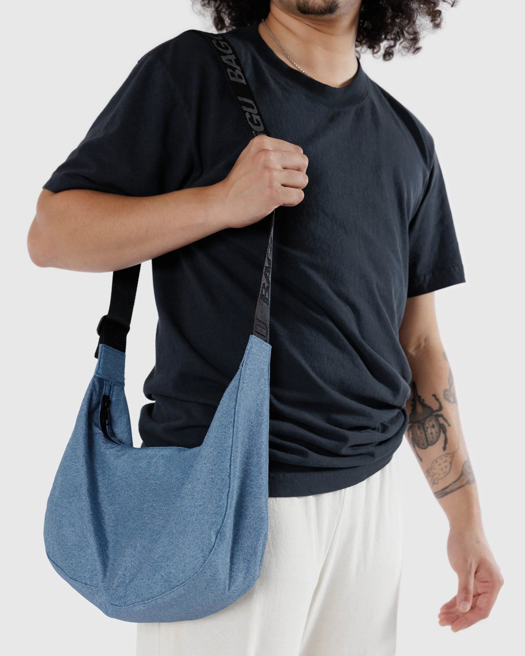 Baggu Medium Nylon Crescent Bag - Digital Denim - Proper