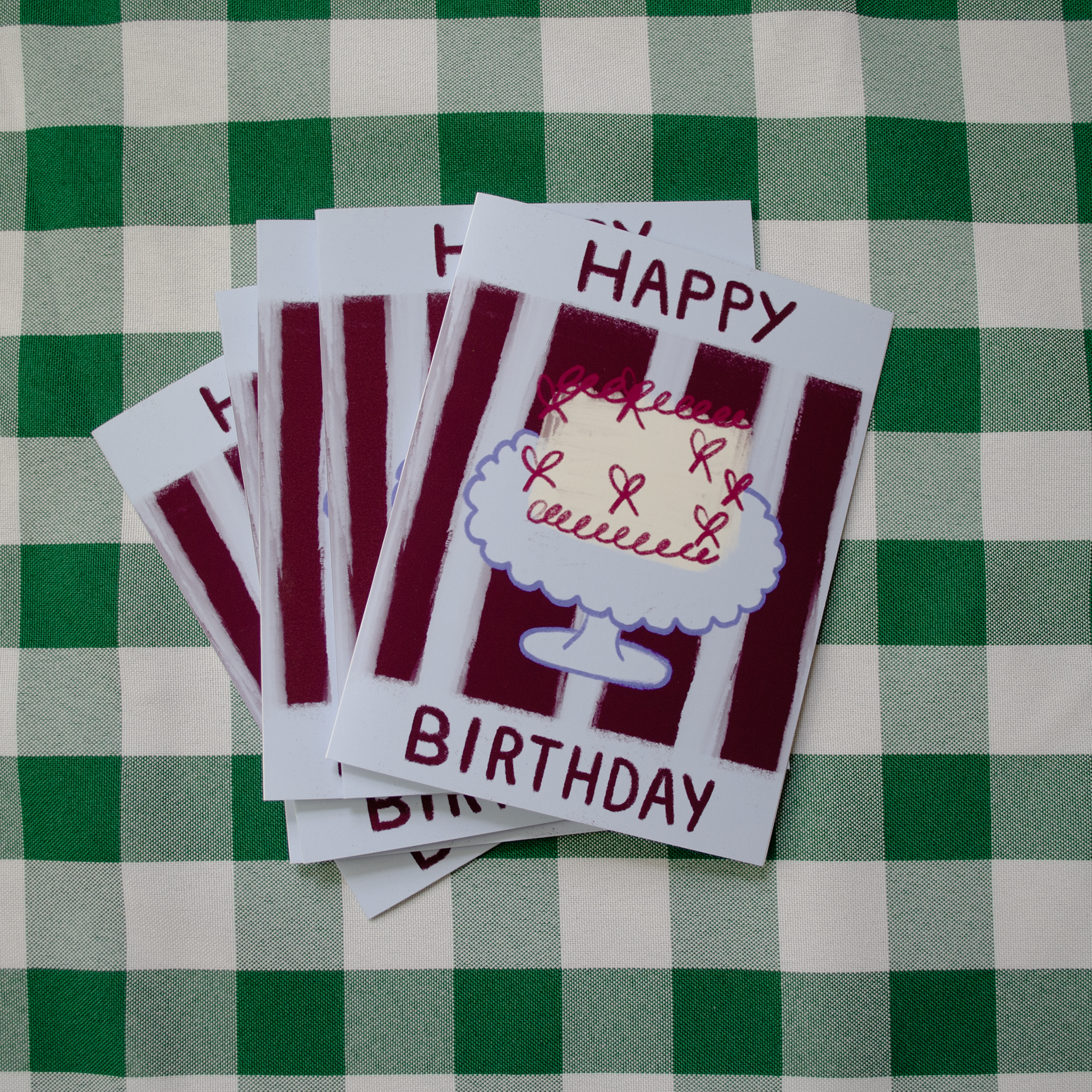 Happy Birthday Bow Cake Card - Proper