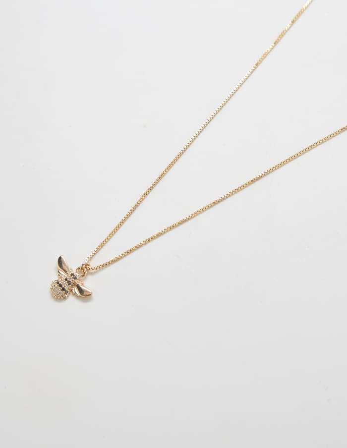 Gold Pavé Bee Necklace - Proper