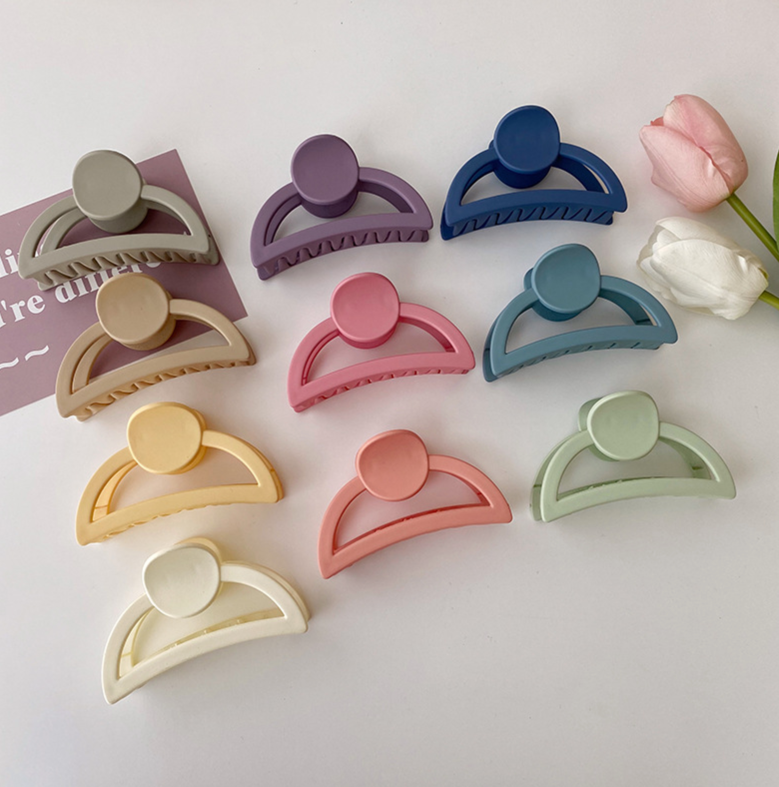 Matte Half Moon Hair Clips (CASIE) - Proper