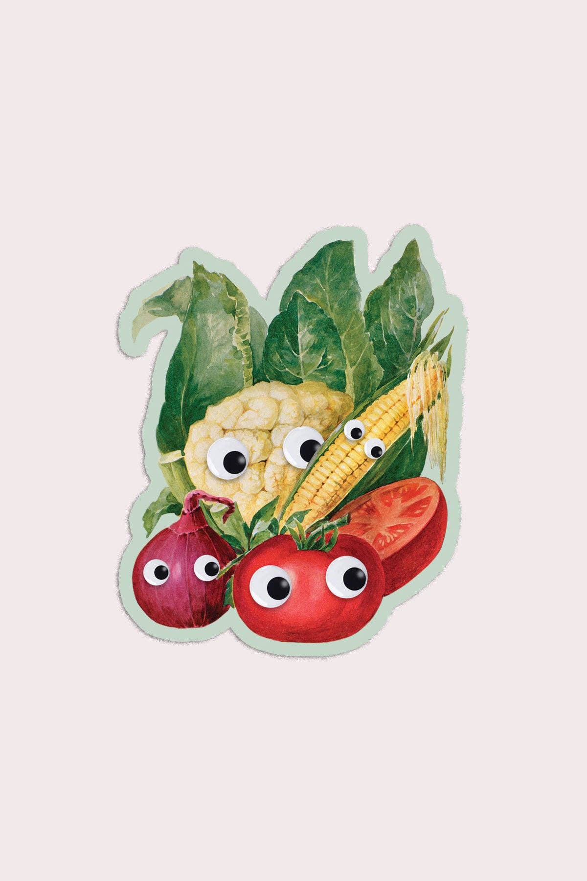 Googly Veg Vinyl Sticker - Proper