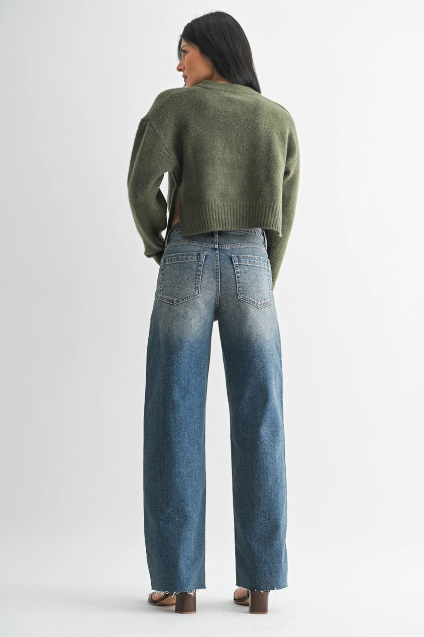 Scissor Cut Wide Leg