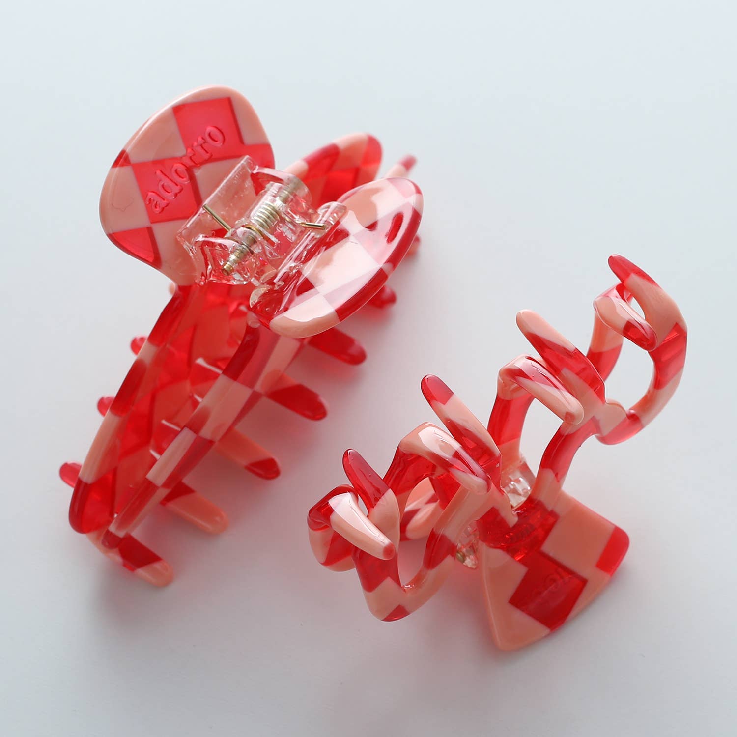Red Checkered Claw Clips - Proper