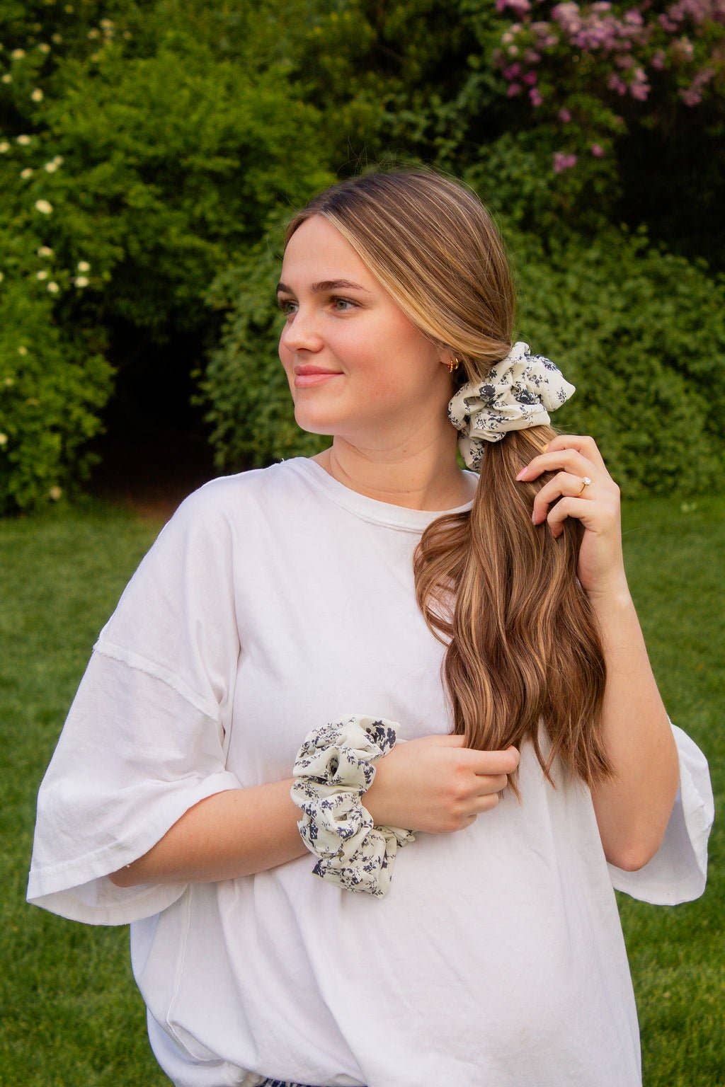 Botanical Blue Jumbo Scrunchie - Proper