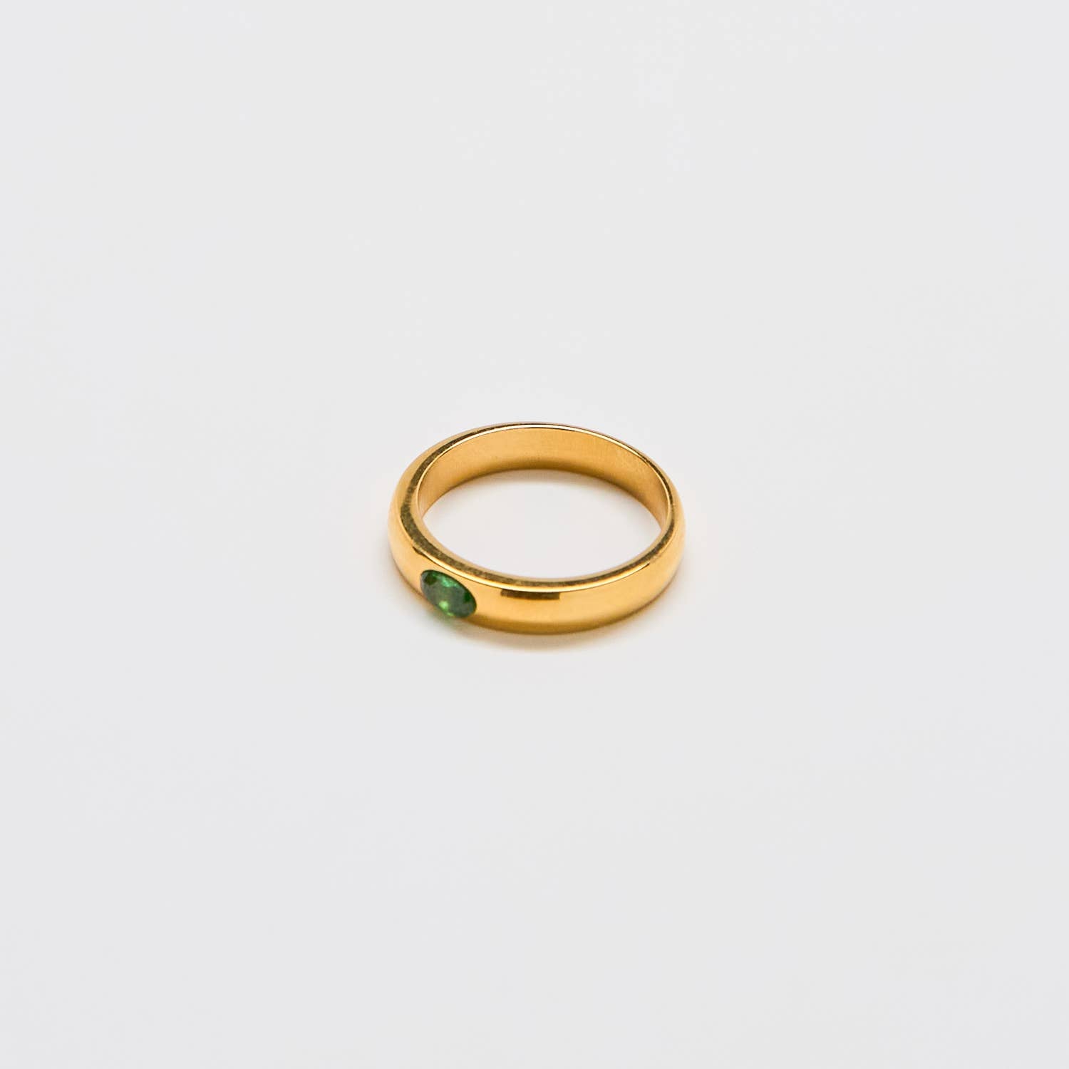 Green Stacking Pave Ring