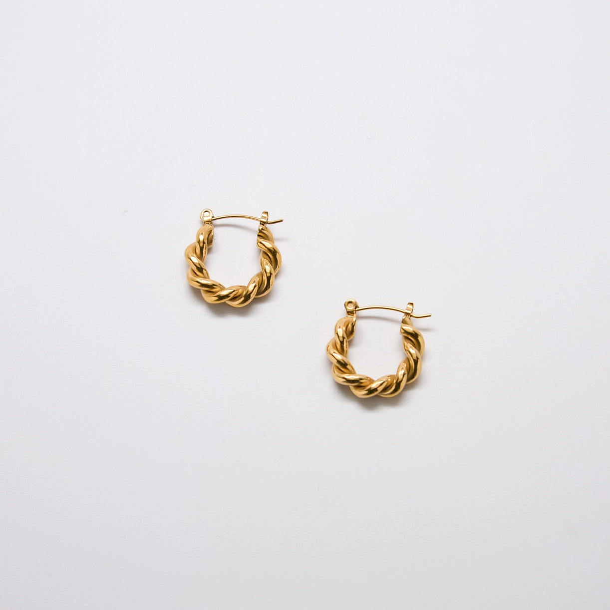 Gold Oval Twist Hoop Earrings - Proper