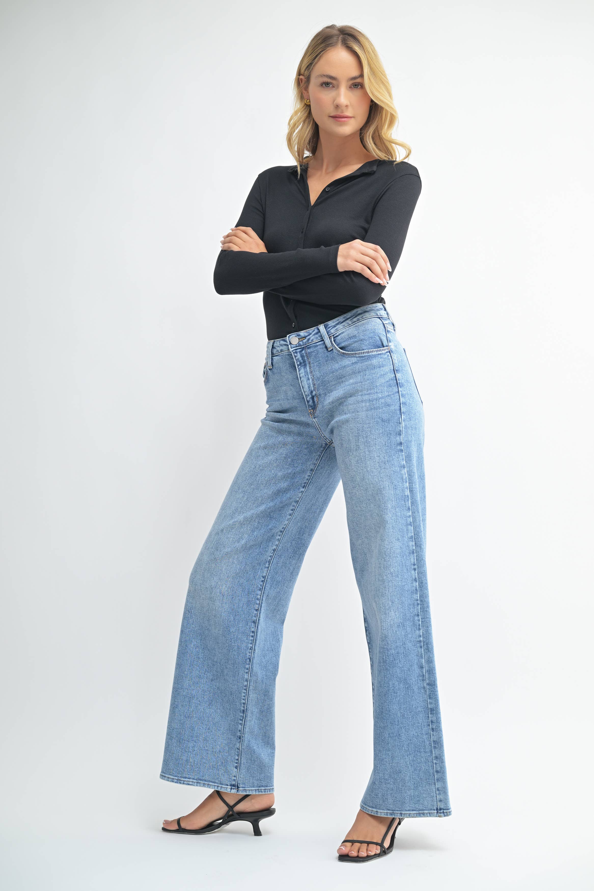 Stretchy Wide Leg Jeans - Proper