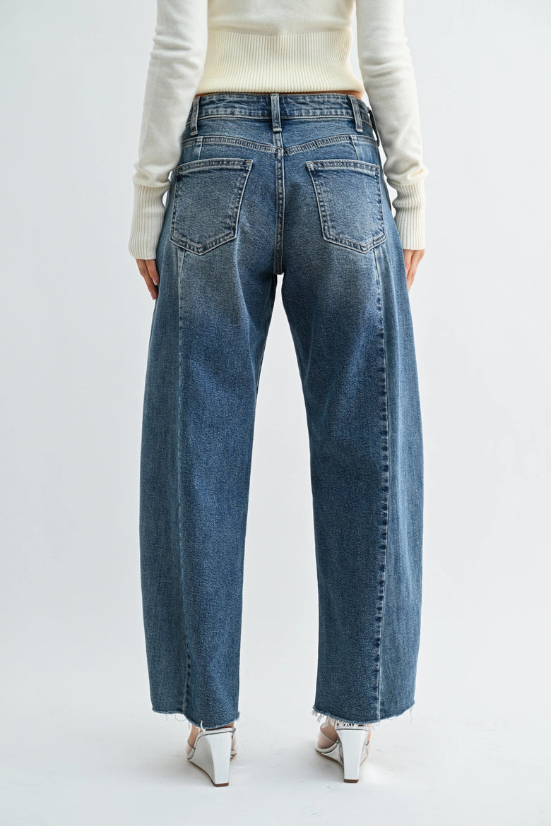 Two Tone Barrel Jeans