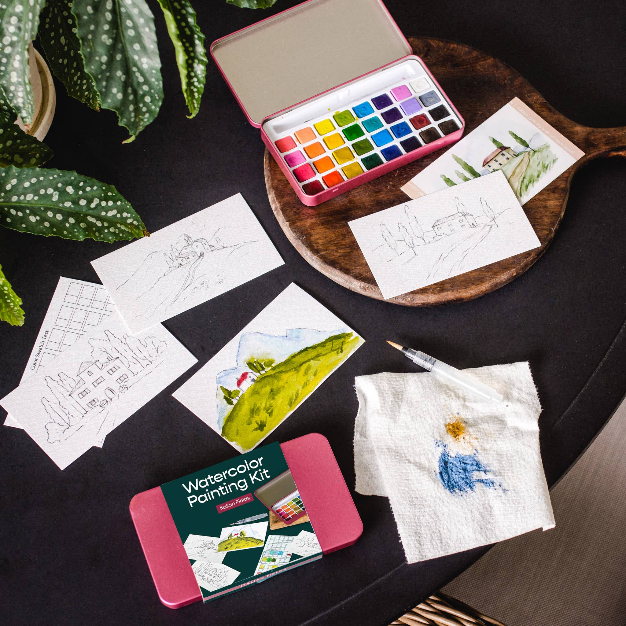 Italian Fields Watercolor Painting Kit - Proper