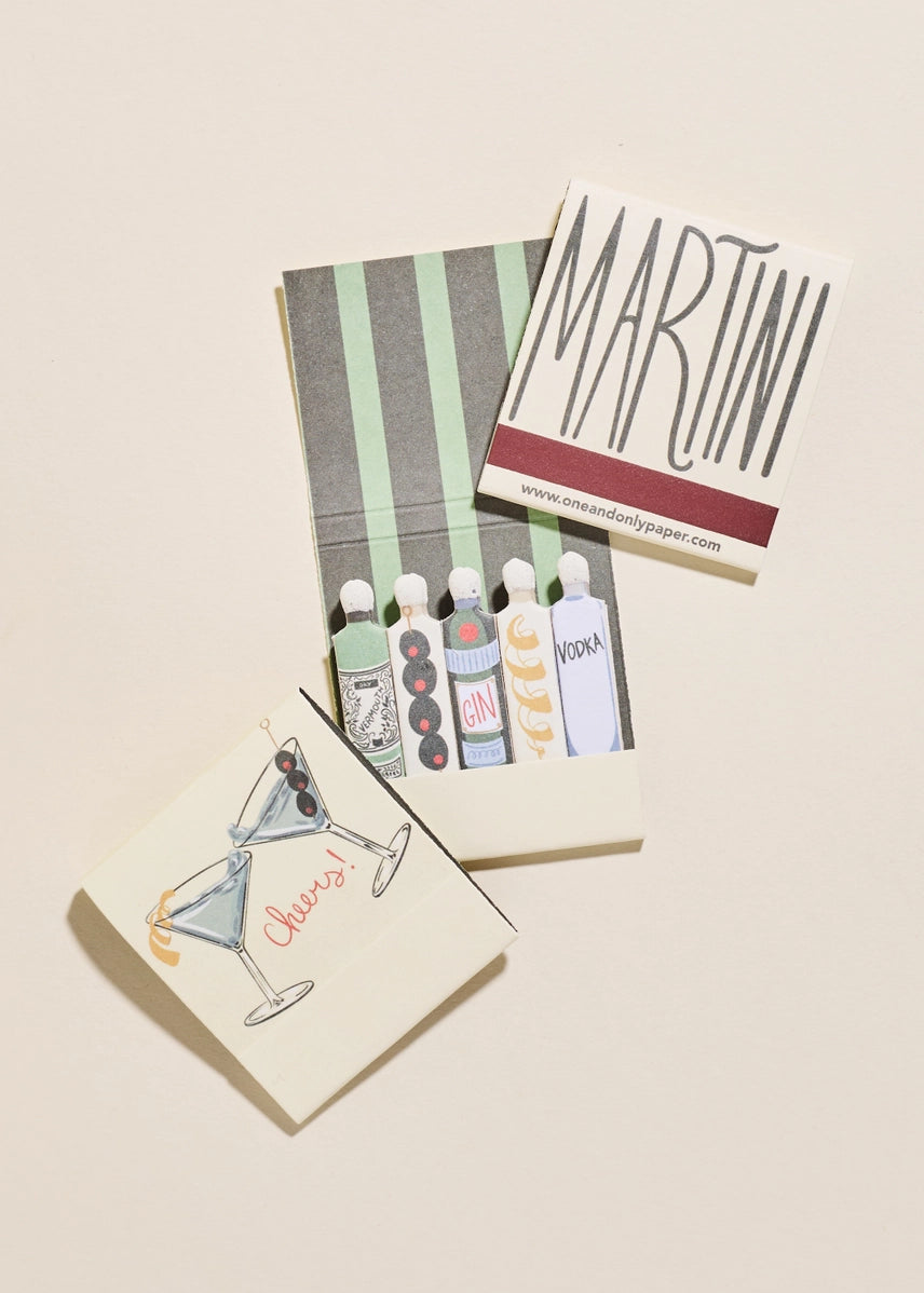 Martini Printed 10 Stem Matchbooks - Proper