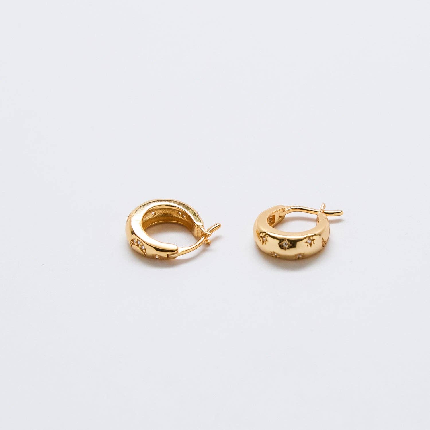 Moon & Star Hoop Earrings