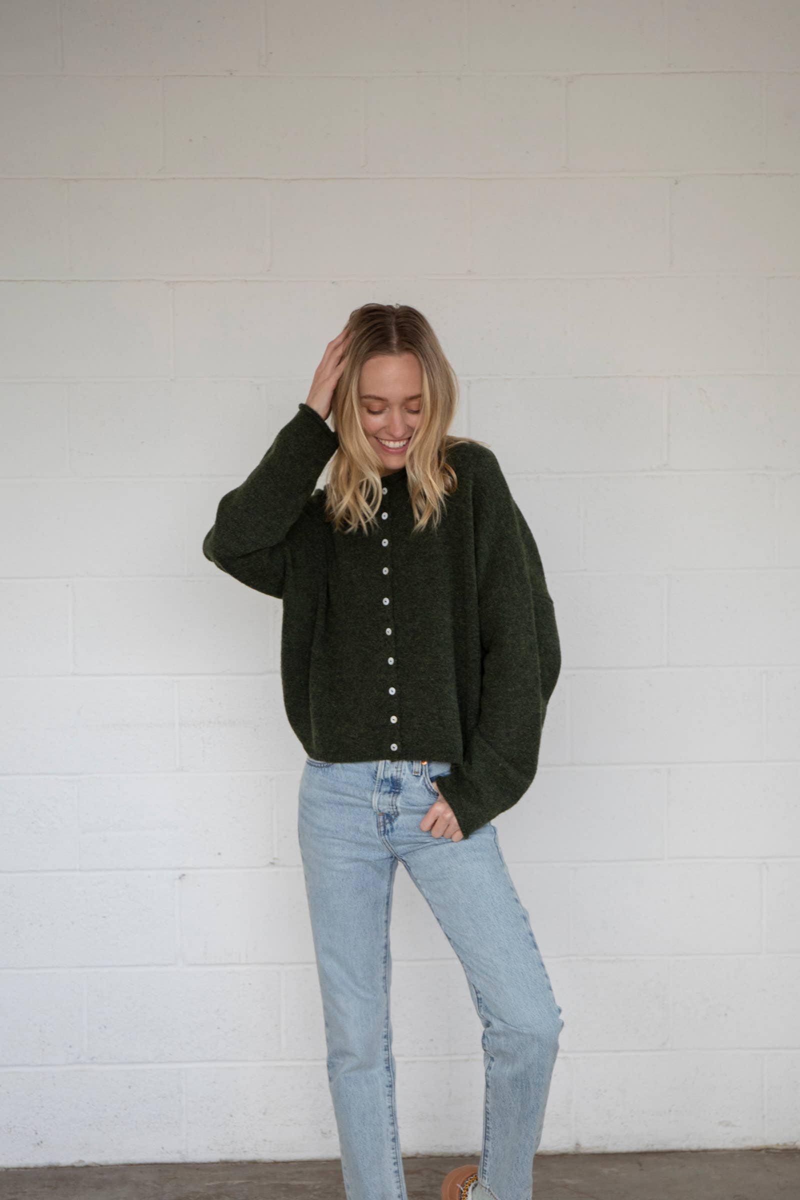Hunter Green Piper Cardigan - Proper