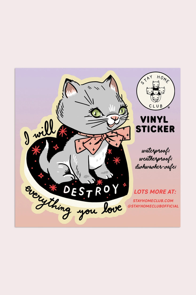 Destroy Kitten Sticker - Proper