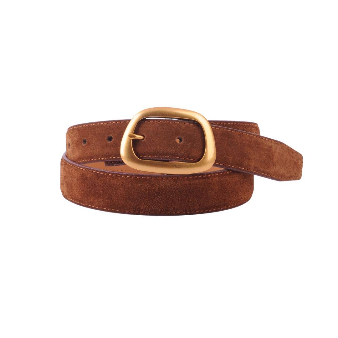Suede Belt with Organic Shape Buckle - Proper