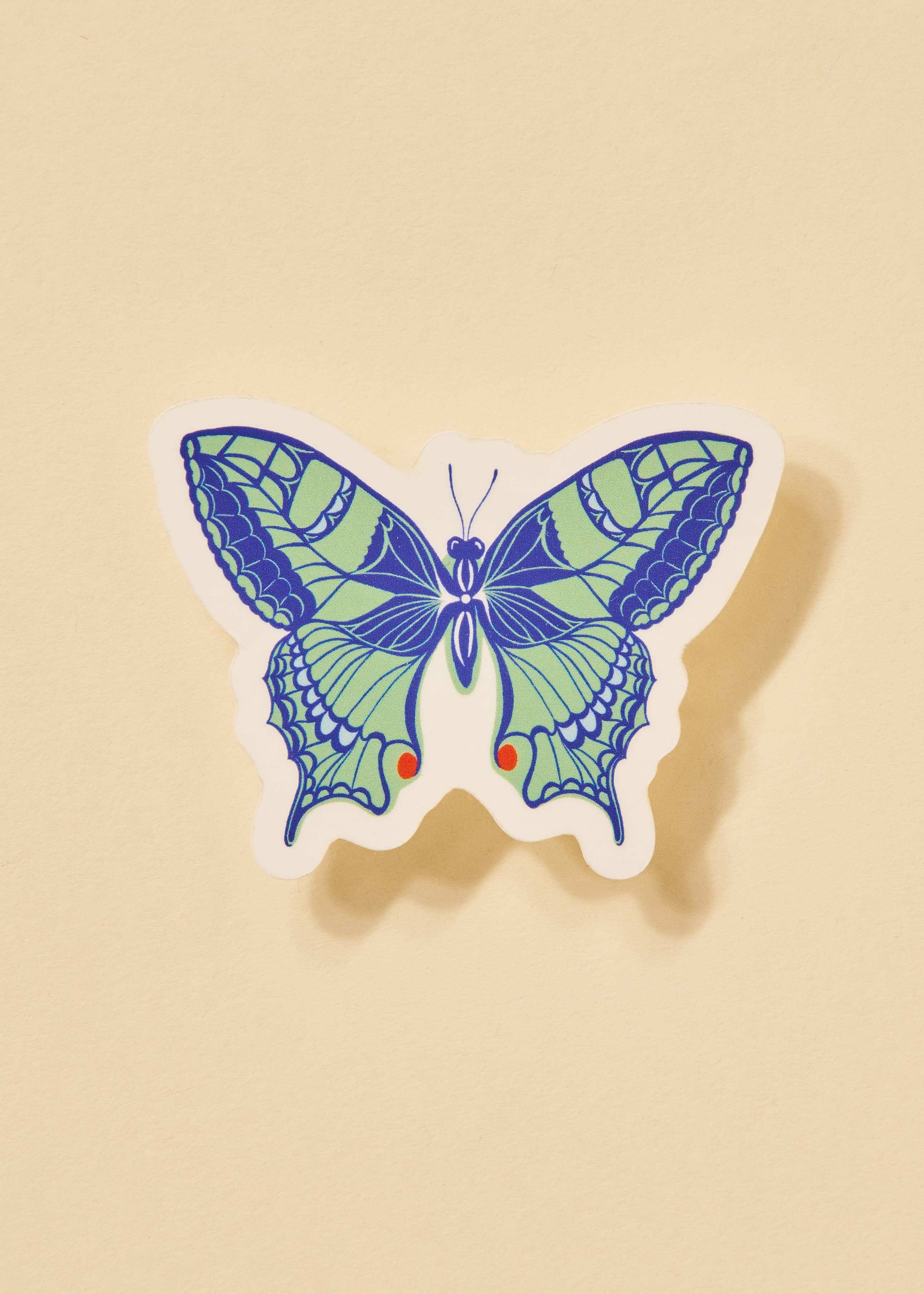 Blue Butterfly Clear Sticker - Proper