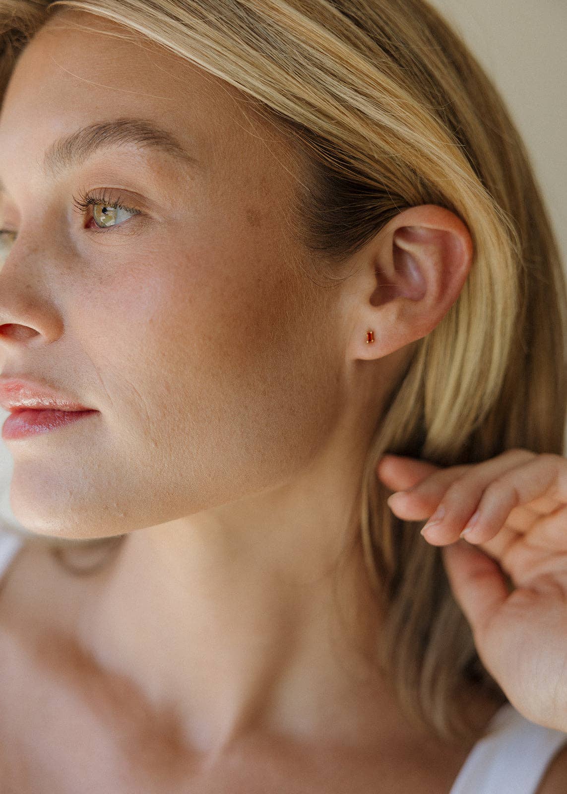 Dara Red Garnet Baguette Earrings - Proper