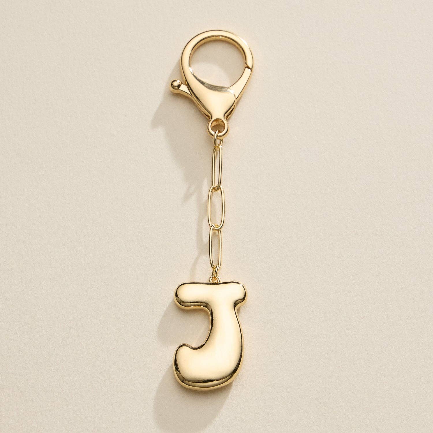 Bubble Letter Initial Keychain - Proper
