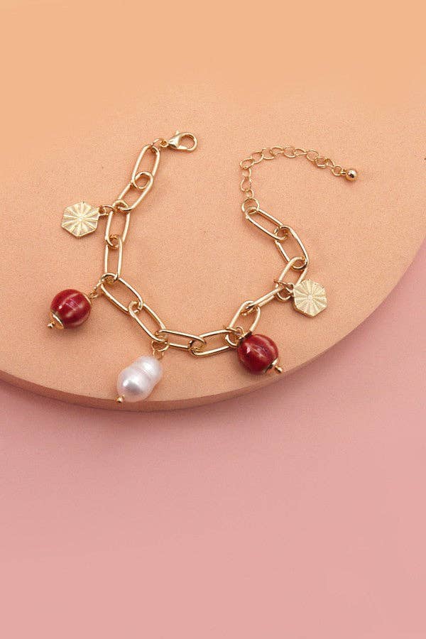 Porcelain Bead Charm Bracelet - Proper