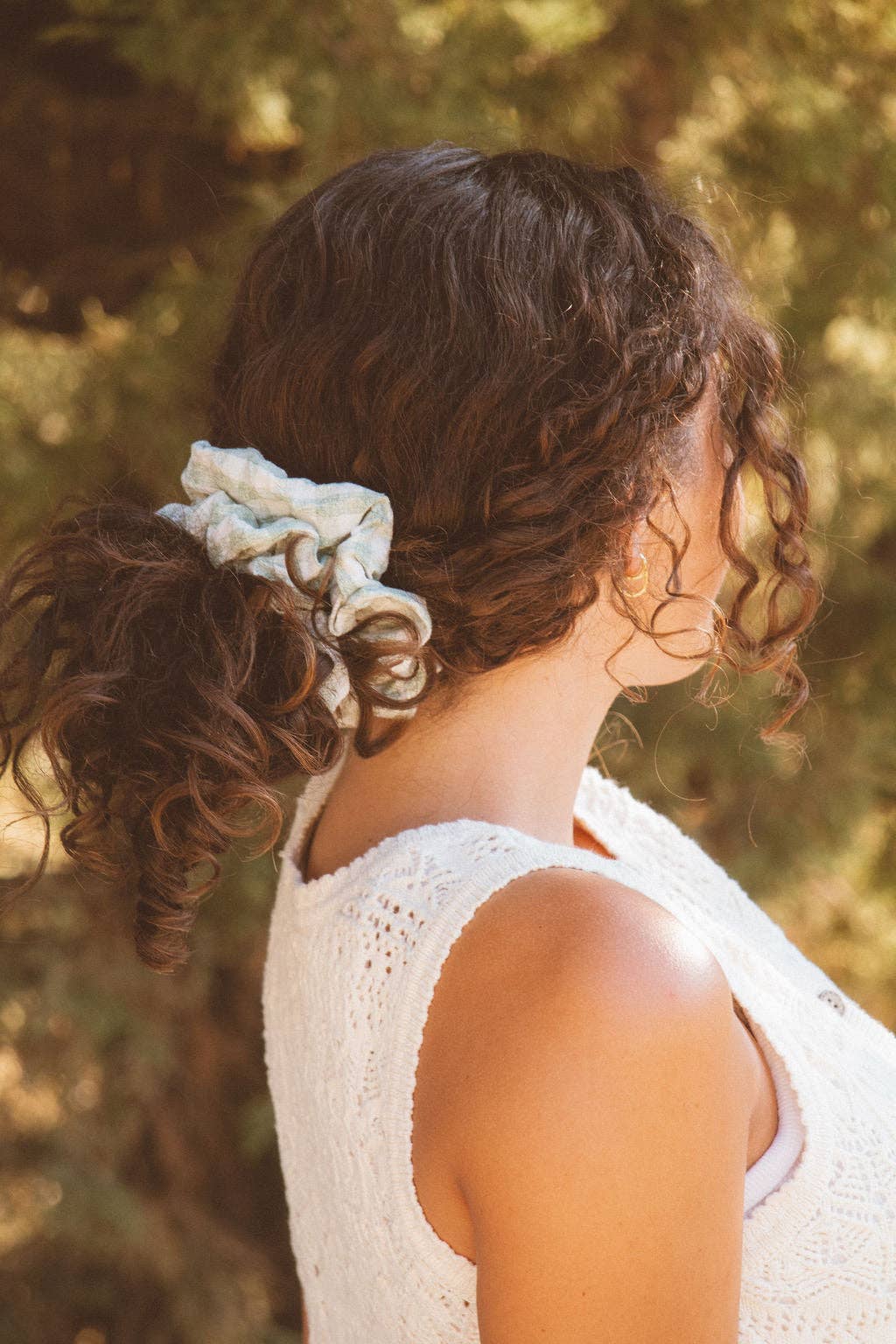 Sage Gingham Jumbo Scrunchie - Proper