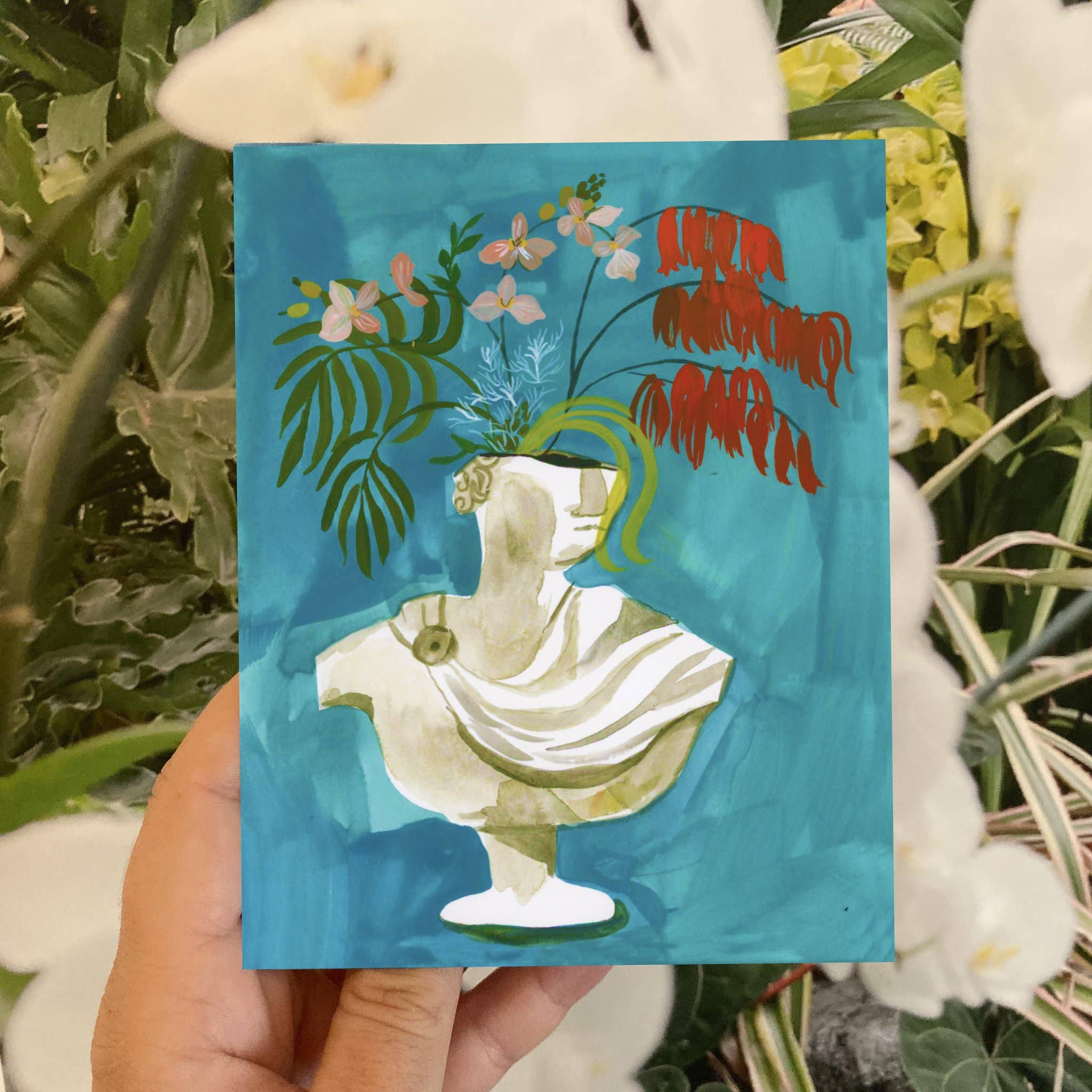 Flora Blue Greeting Card - Proper