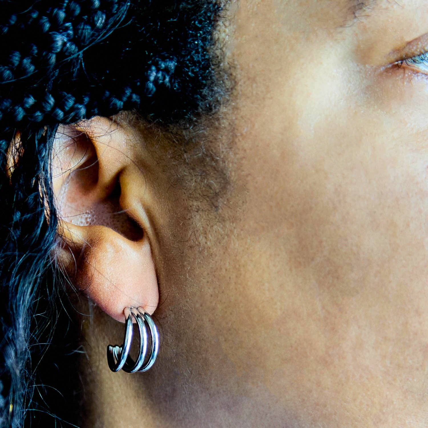 Triple Arc Silver Hoop Earrings - Proper