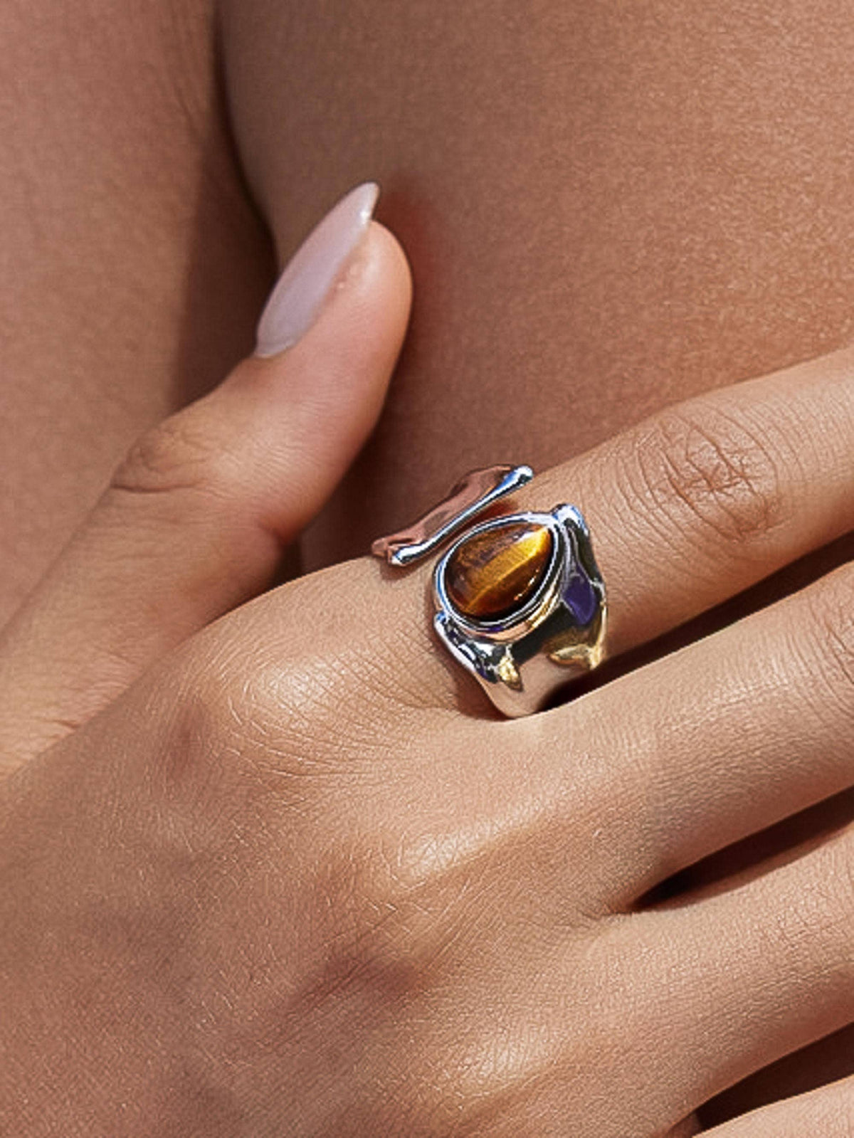 Jaspe Tiger Eye Ring