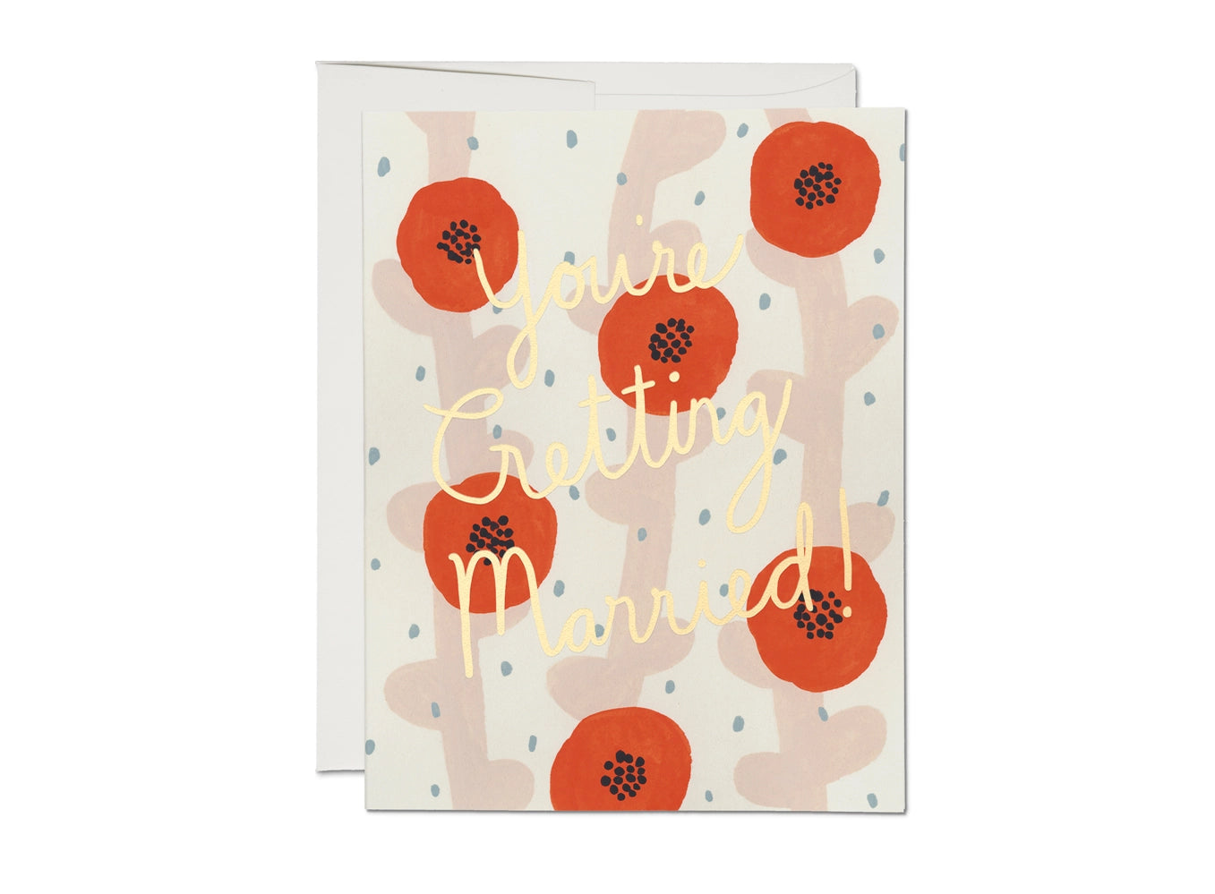 Wedding Poppies Wedding Card - Proper