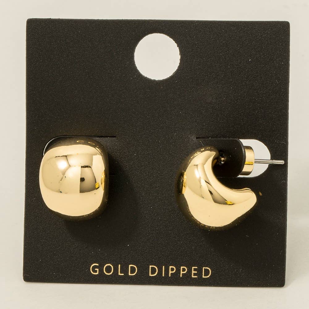 Gold Dipped Spherical Hoop Earrings - Proper
