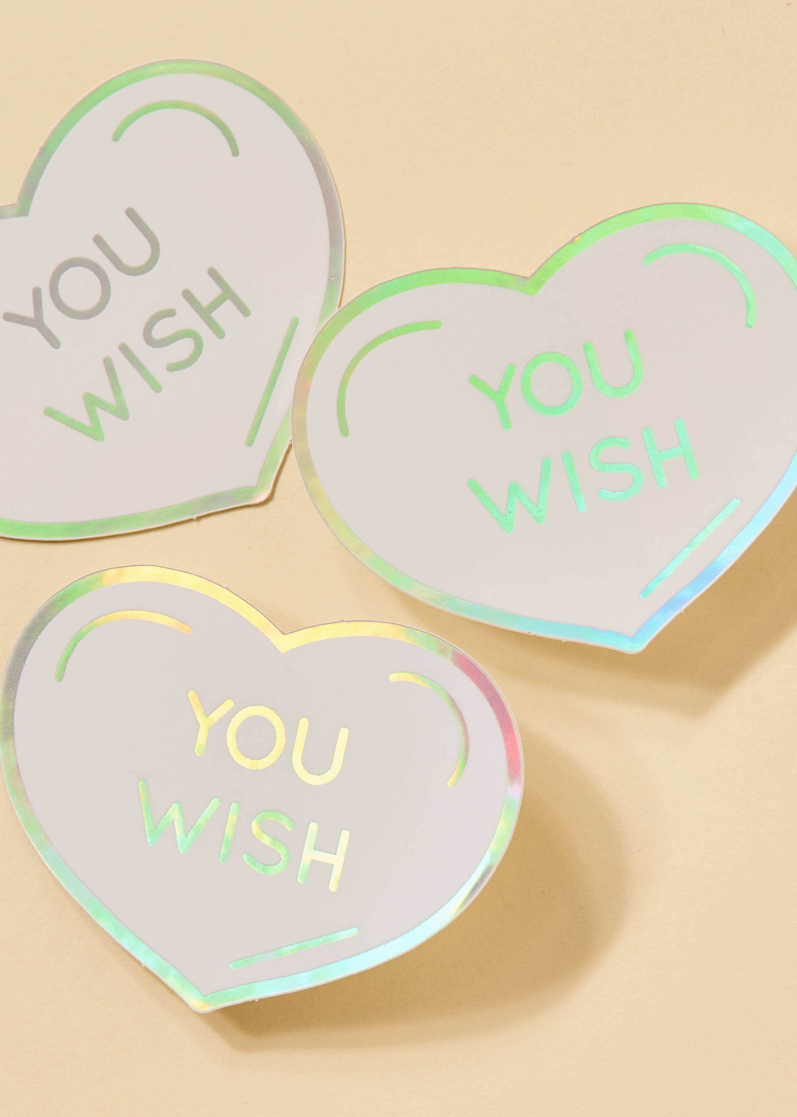 You Wish Holographic Heart Sticker - Proper