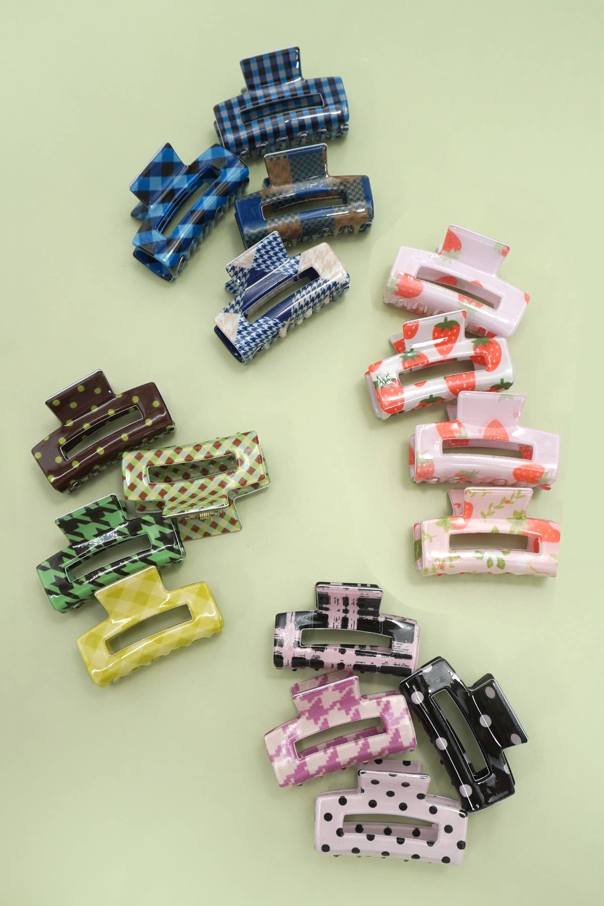 Set of 4 Mini Patterned Hair Claw Clips