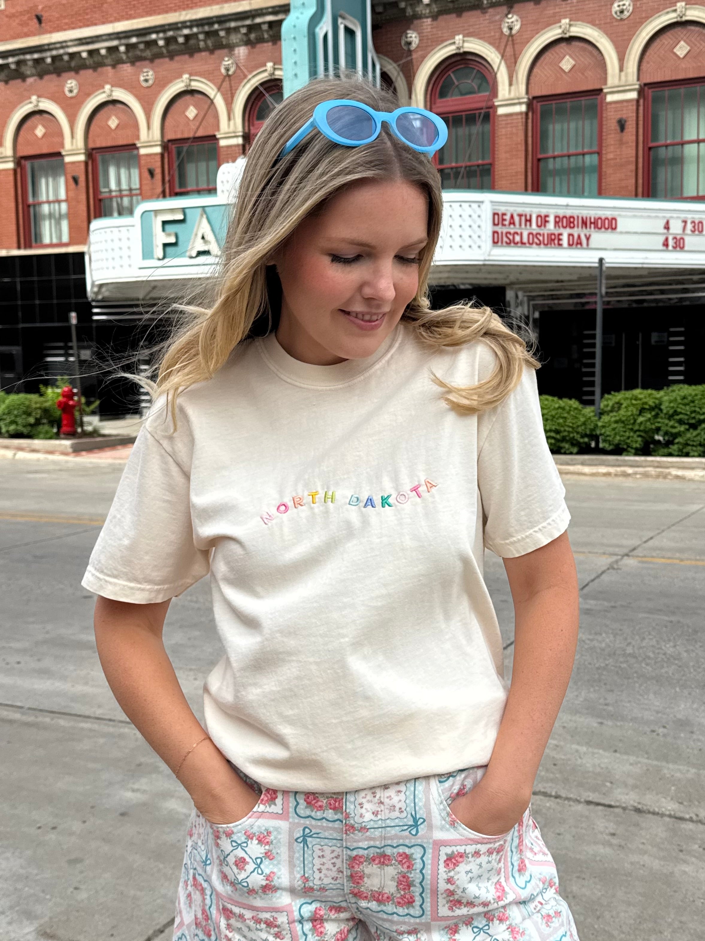 North Dakota Embroidered Tee