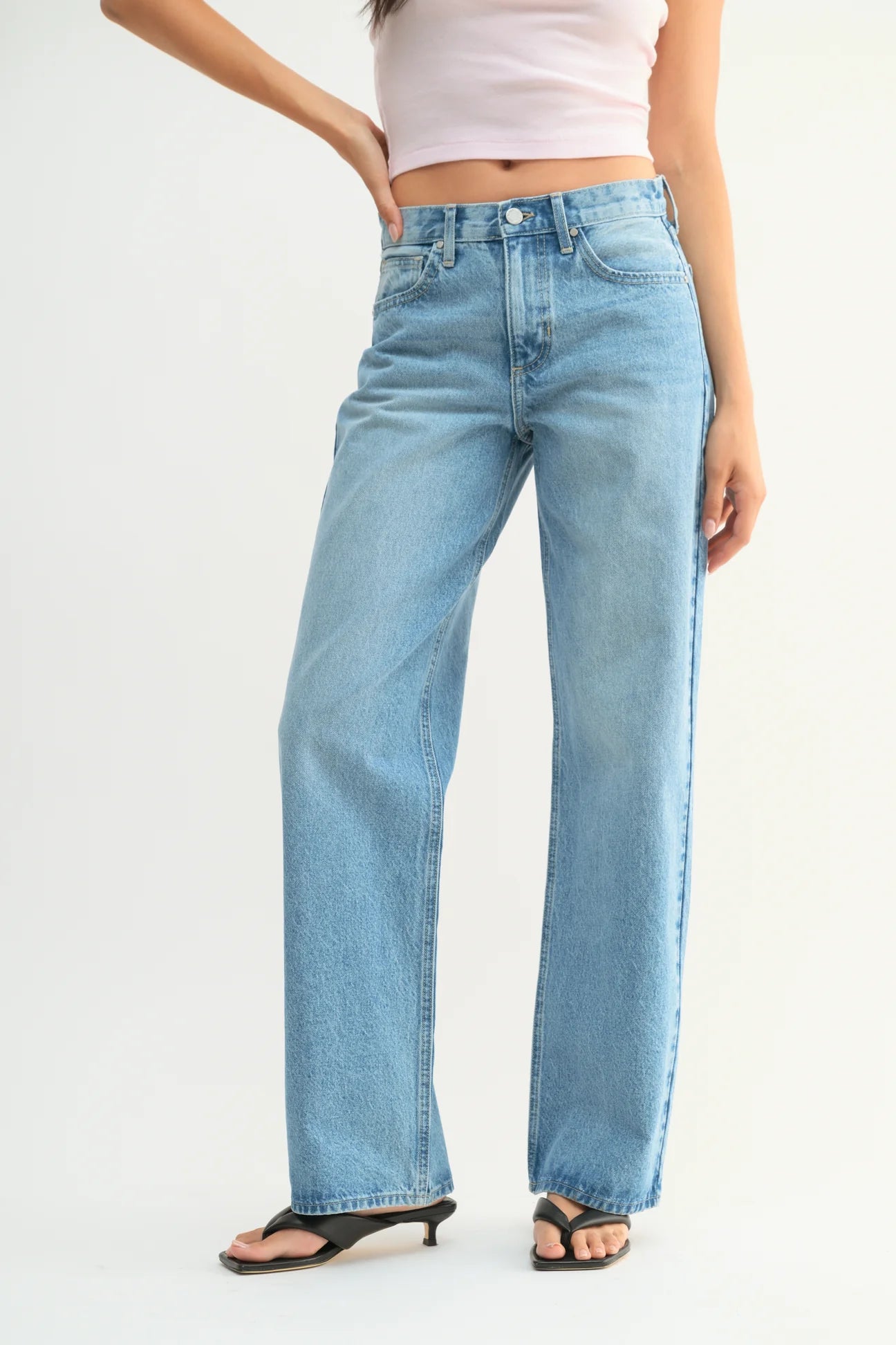 Light Wash Relaxed Straight Jeans - Proper