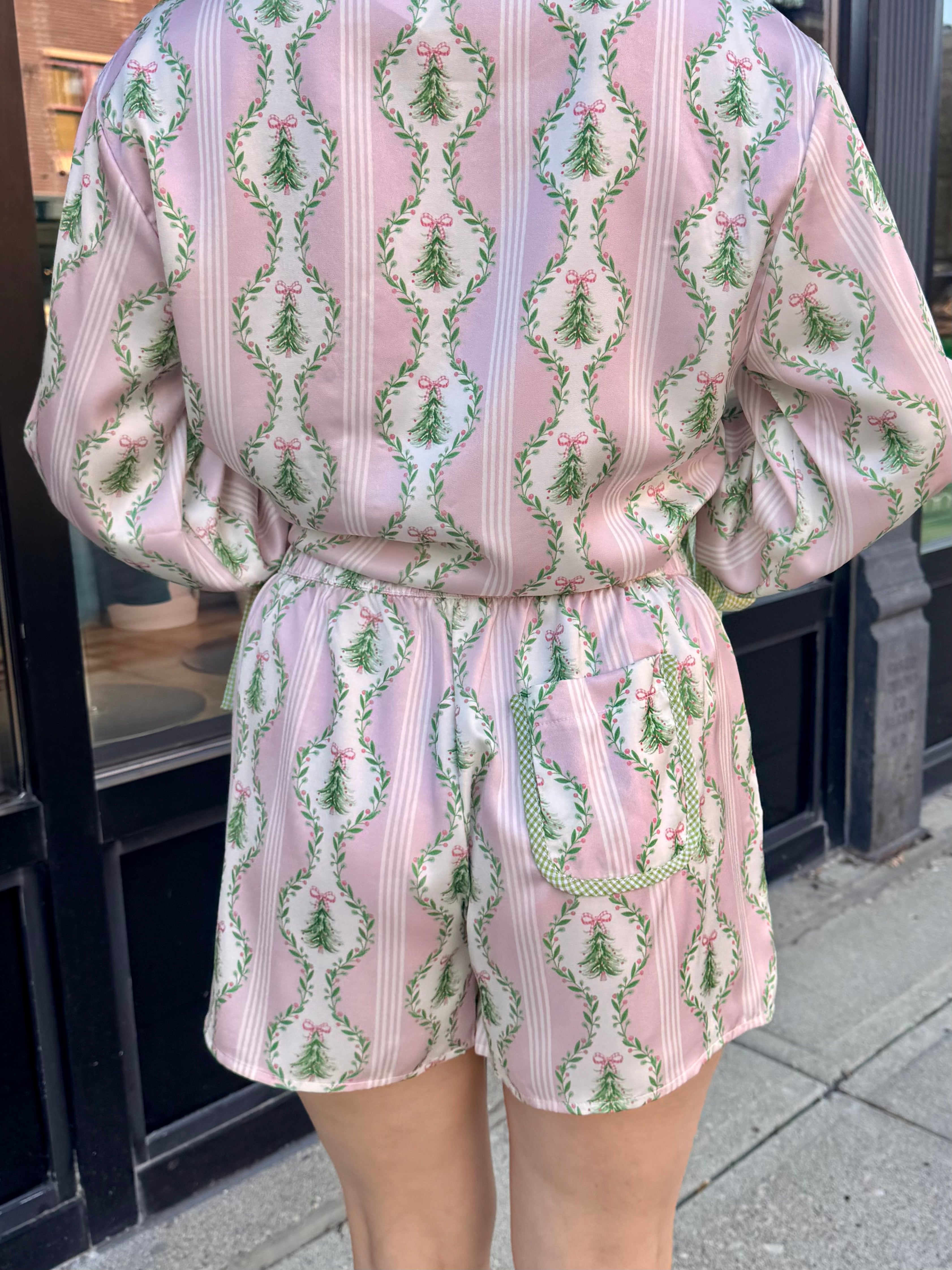 Christmas Tree Pajama Shorts