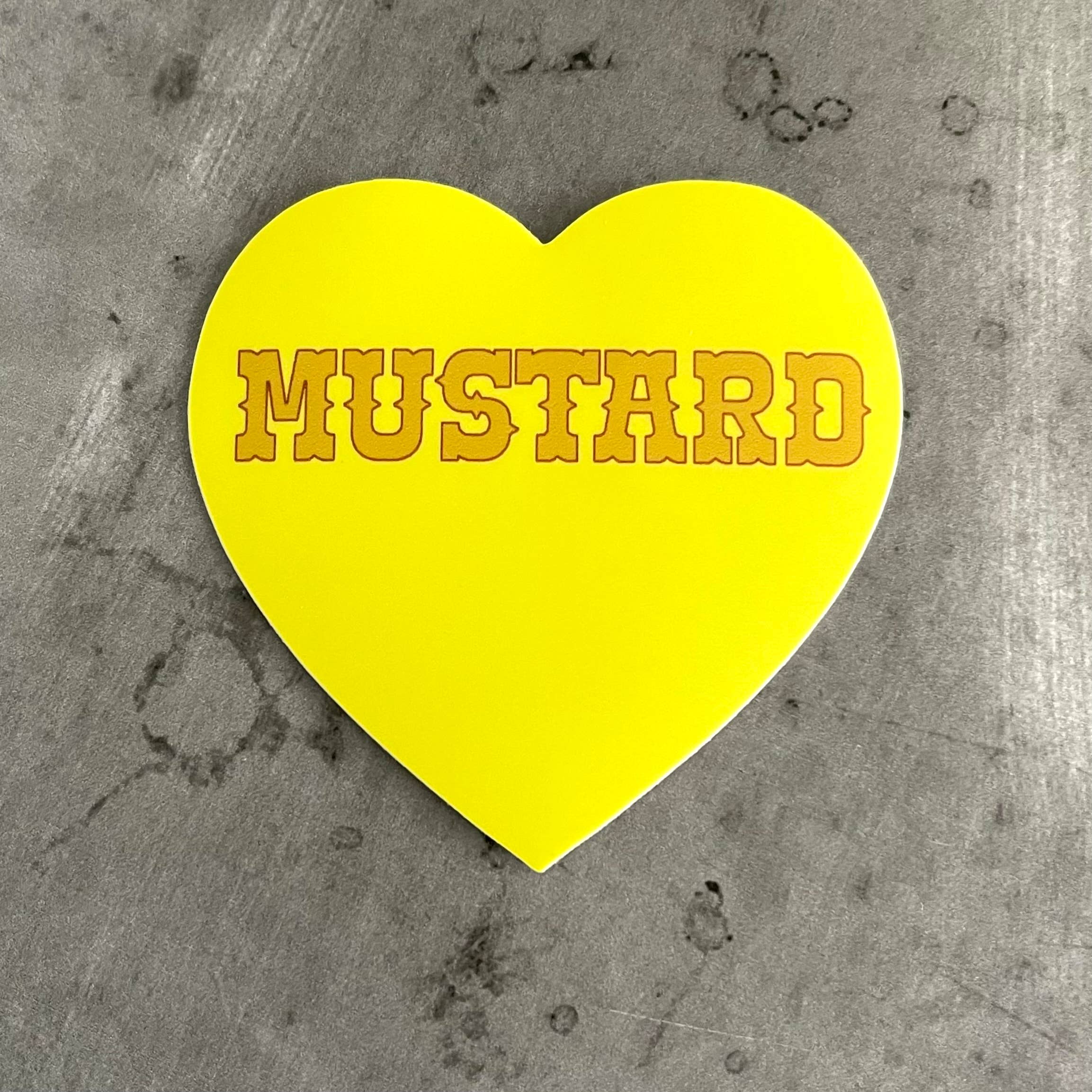 Mustard Heart Sticker - Proper