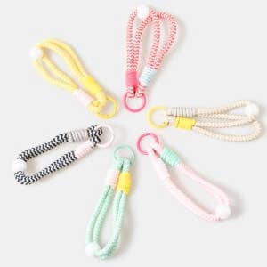 Chevron Pattern Bungee Corda And Bead Bag Charm - Proper