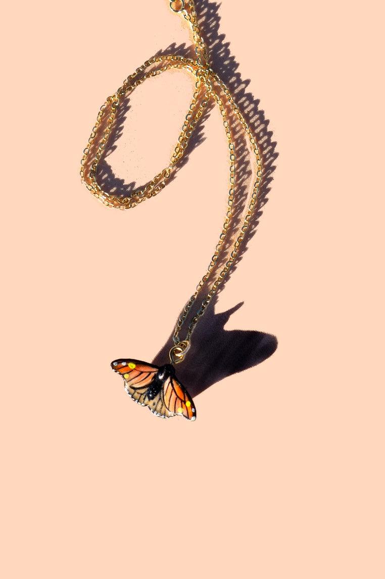 Tiny Flutter Monarch Necklace - Proper