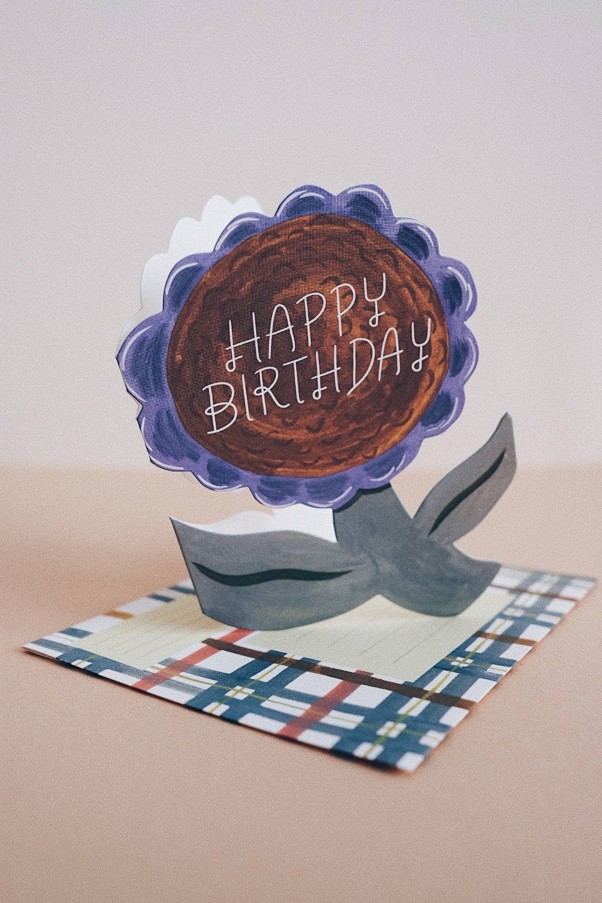 Birthday Flower Die Cut Card - Proper