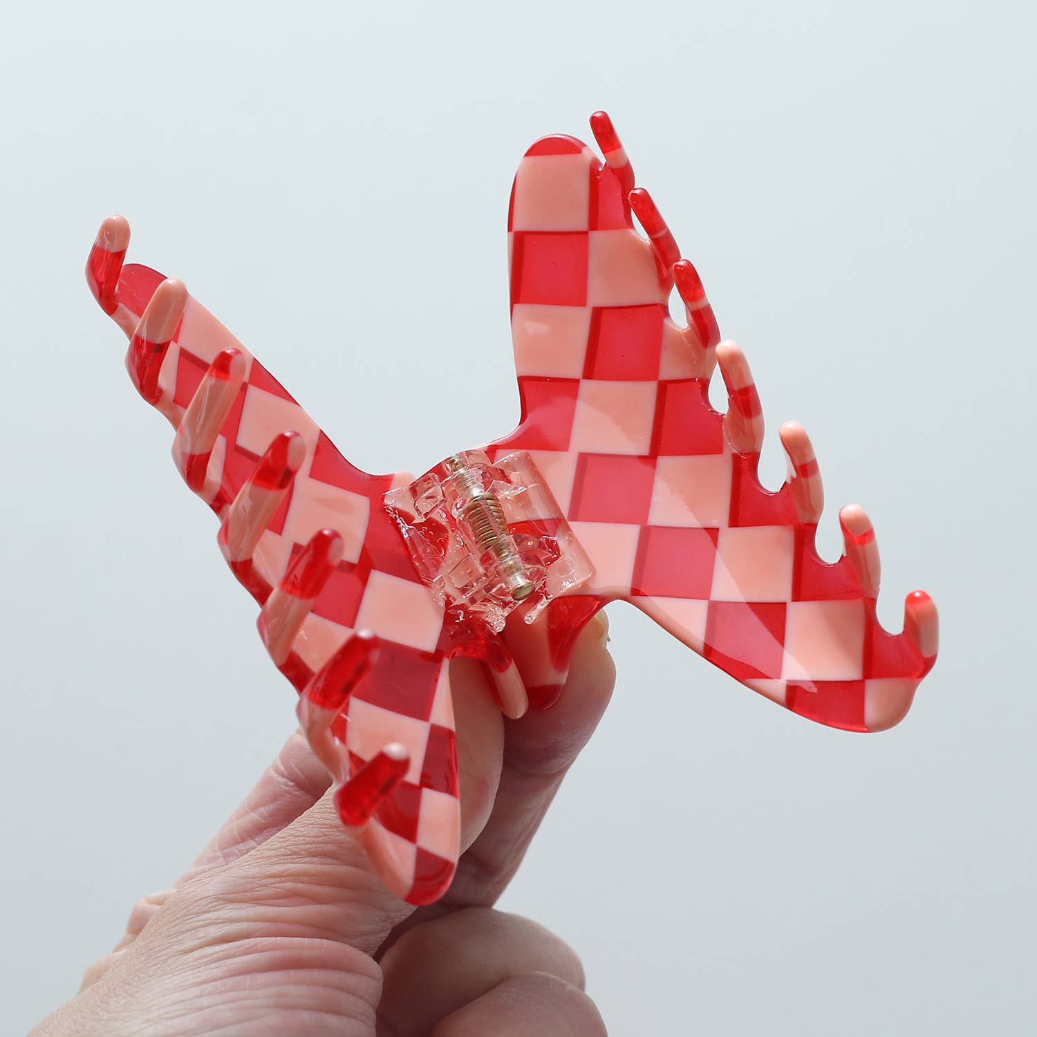 Red Checkered Claw Clips - Proper