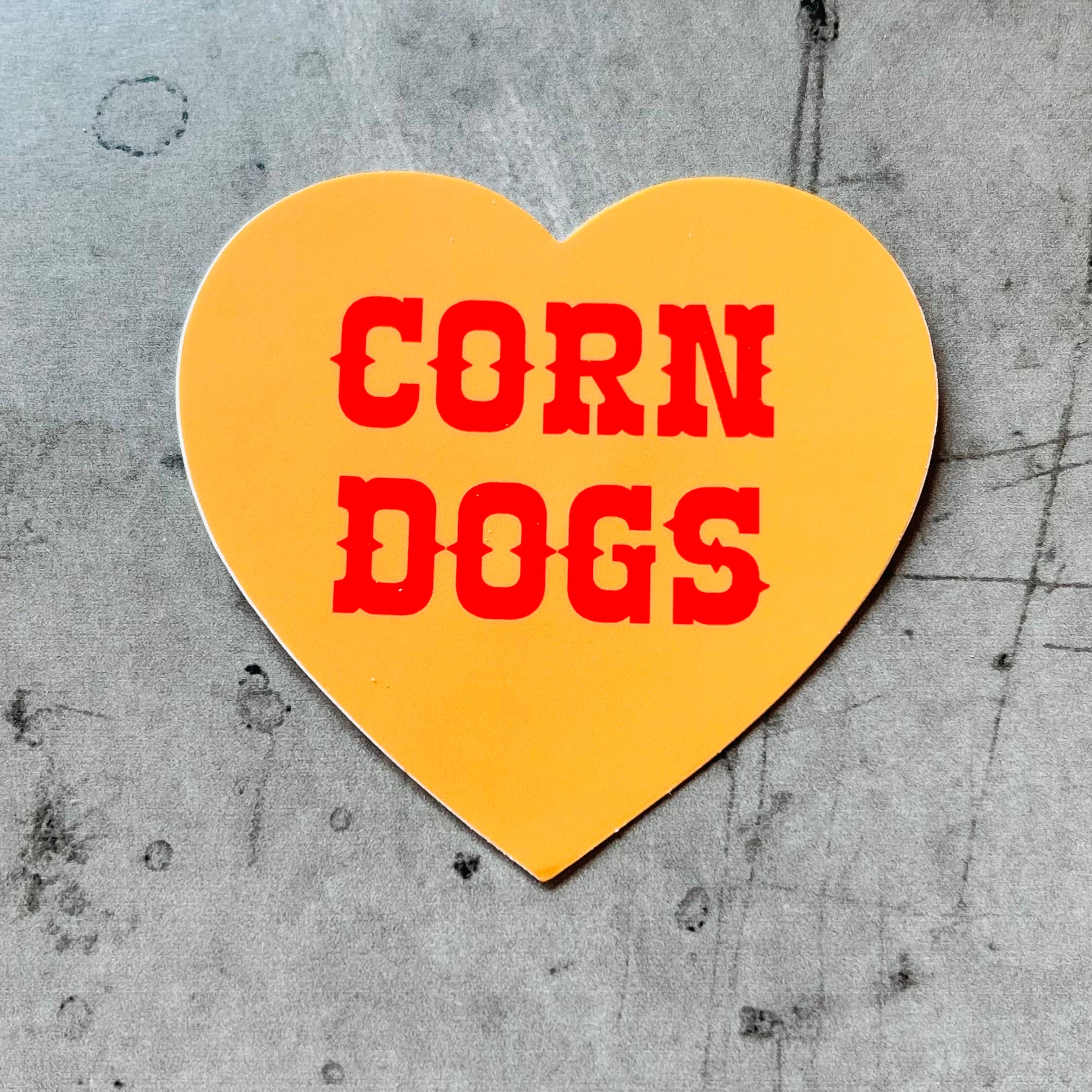 Corn Dogs Heart Sticker - Proper