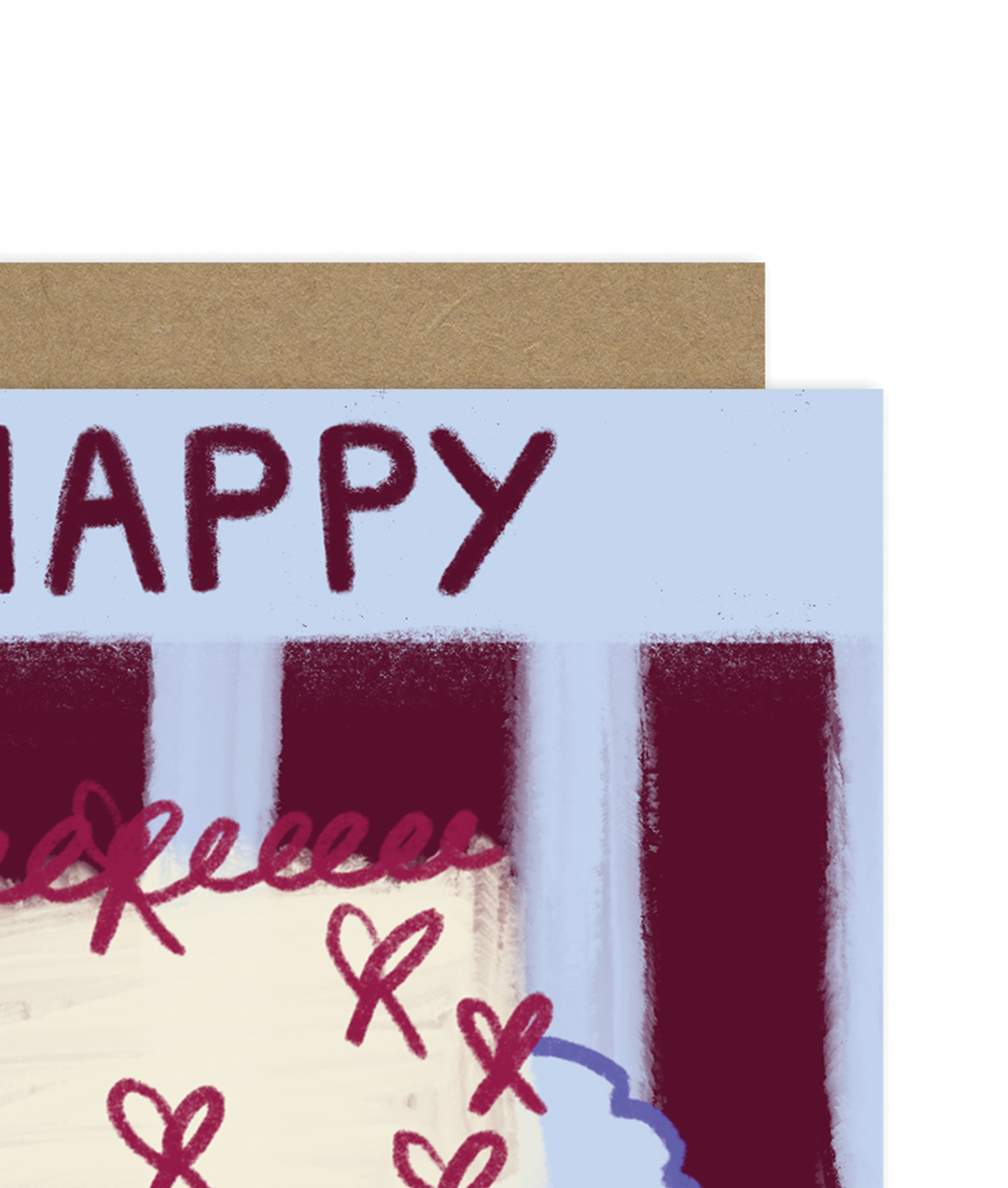Happy Birthday Bow Cake Card - Proper