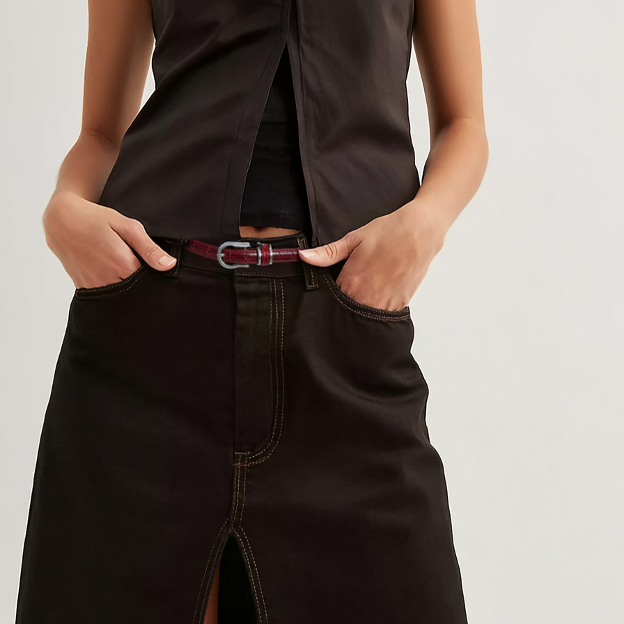 Skinny Croco Belt with Equestrian Buckle - Proper